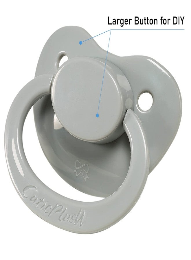 CutiePlusU Adult Sized Pacifier Large Shield Gray 3 Pack - Image 4